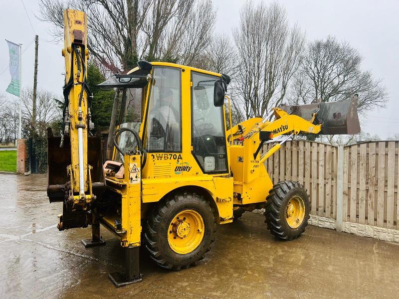 KOMATSU WB70A 4WD PIVOT STEER BACKHOE DIGGER C/W QUICK HITCH *VIDEO*