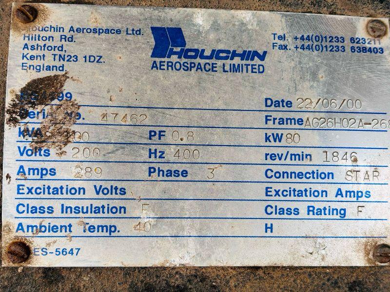 HOUCHIN TOWABLE GENERATOR 100 KVA *CUMMINGS ENGINE*READING 1633 HOURS*