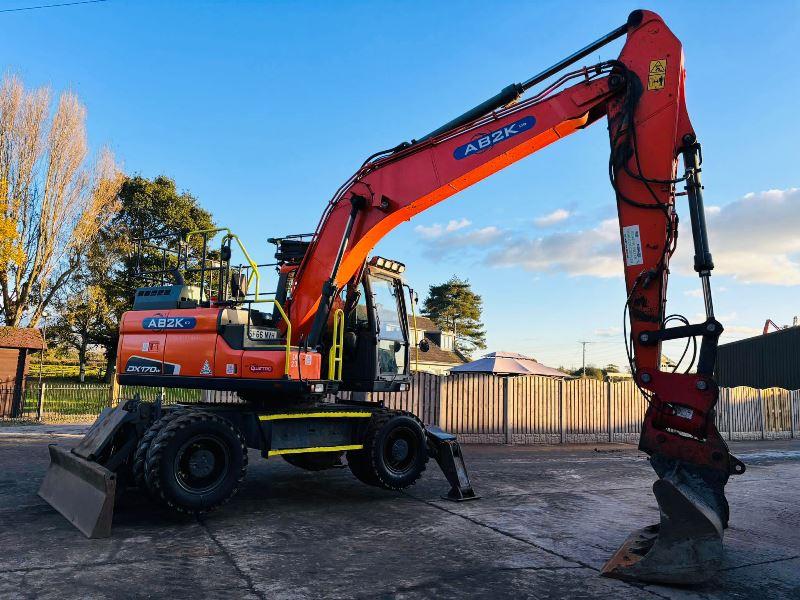 DOOSAN DX170W 4WD WHEELED EXCAVATOR *YEAR 2016* C/W HYDRAULIC TILITING QH *VIDEO*