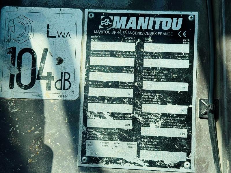 MANITOU M30-4 FORKLIFT*C/W PUH*YEAR 2016*5071 HOURS*VIDEO*
