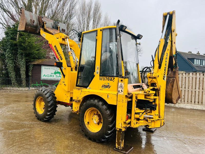 KOMATSU WB70A 4WD PIVOT STEER BACKHOE DIGGER C/W QUICK HITCH *VIDEO*