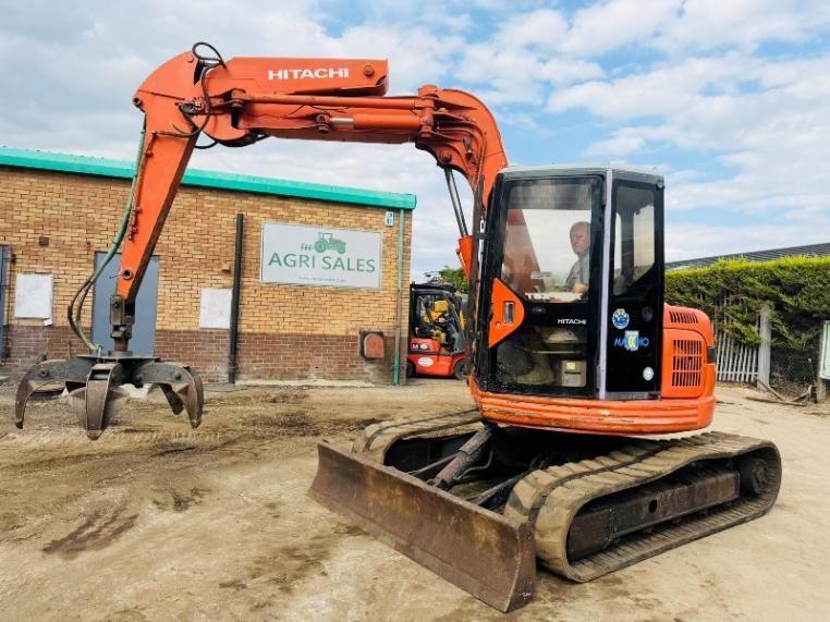 HITACHI EX75UR EXCAVATOR*C/W 5 TINE SCRAP GRAB*VIDEO*