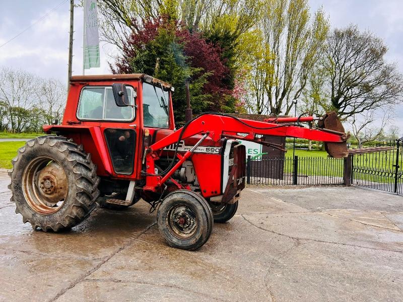 MASSEY FERGUSON MF590 TRACTOR C/W FRONT LOADER & MUCK FOLKS *VIDEO*