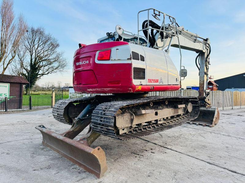 TAKEUCHI TB2150R EXCAVATOR *YEAR 2018, 5851 HOURS* C/W PIPPED FOR GRAB *VIDEO*