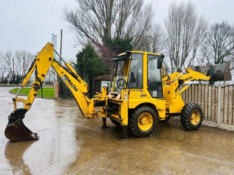 KOMATSU WB70A 4WD PIVOT STEER BACKHOE DIGGER C/W QUICK HITCH *VIDEO*