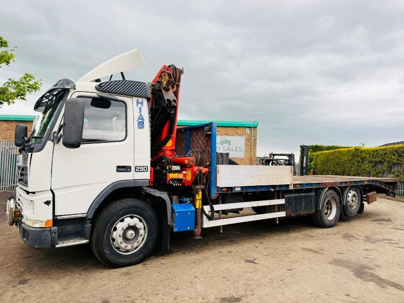 VOLVO FM7-12 FLAT BED LORRY*C/W PALFINGER PK23080 CRANE*VIDEO*