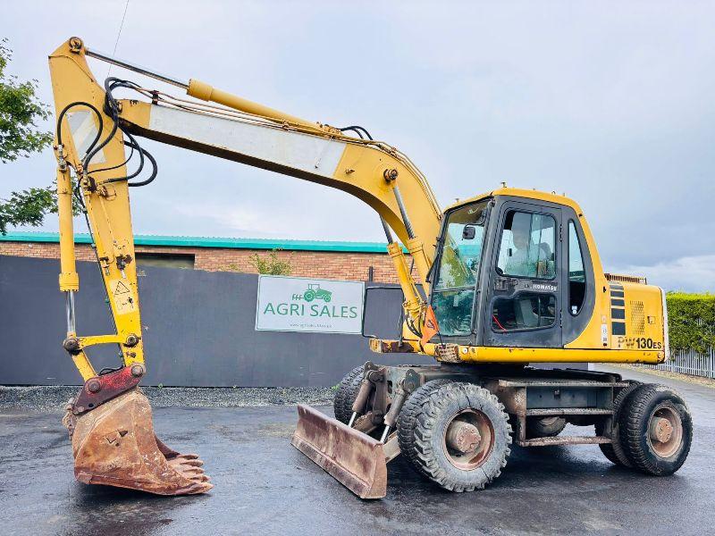 KOMATSU PW130ES 4WD WHEELED EXCAVATOR *C/W BUCKET *VIDEO*