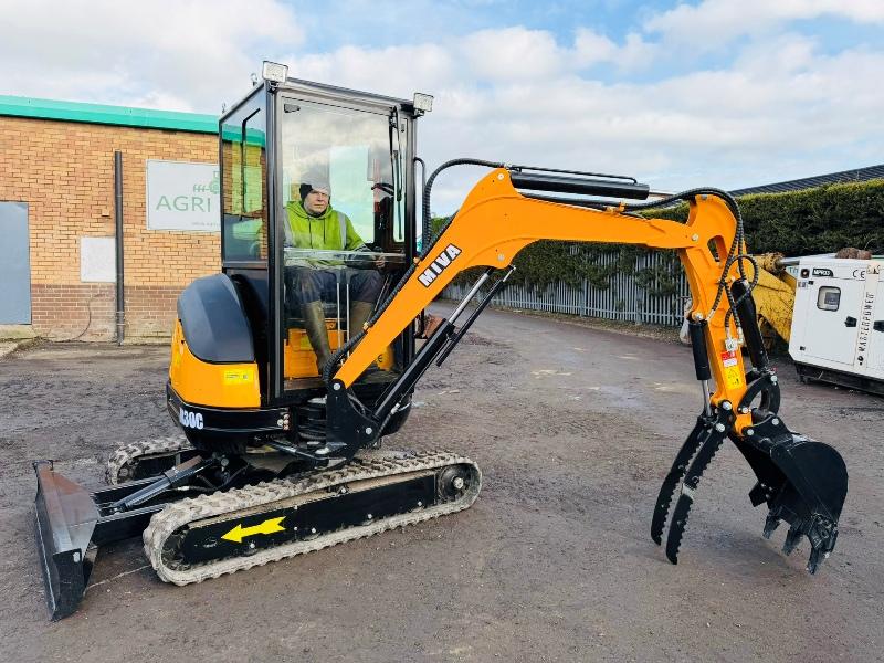 *NEW*MIVA 30C MINI EXCAVATOR*C/W BUCKET*YEAR 2025*VIDEO*