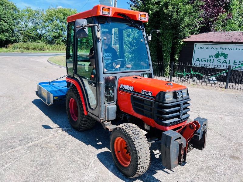 KUBOTA B2410 4WD COMPACT TRACTOR C/W FLEMMING TOPPER & FRONT WEIGHTS *VIDEO*