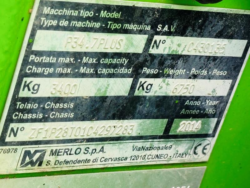 MERLO P34.7+ TURBO TELEHANDLER*C/W PALLET TINES*YEAR 2014*VIDEO*