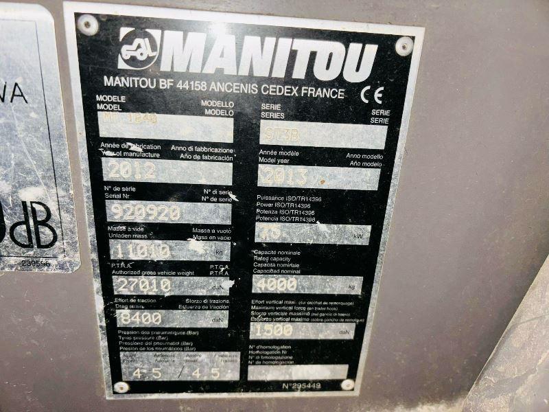 MANITOU MT1840 4WD TELEHANDLER *18 METER REACH, YEAR 2013* C/W PALLET TINES 