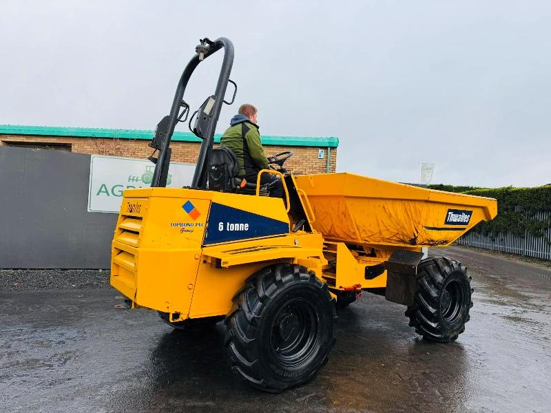 THWAITES 6 TONNE SWIVLE TIP DUMPER*YEAR 2008* ONLY 1453 HOURS*VIDEO*