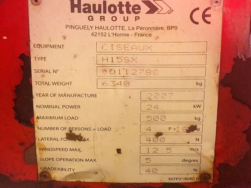 HAULOTTE H15SX SCISSOR LIFT*C/W 4 SUPPORT LEGS*VIDEO*