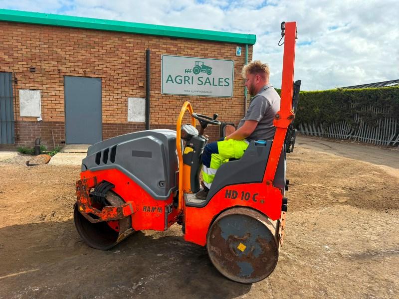 HAMM HD10C VV DOUBLE DRUM ROLLER*C/W ROLL BAR*VIDEO*