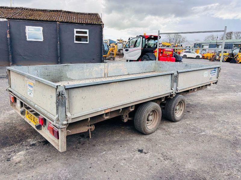 IFOR WILLIAMS 12FT TWIN AXLE PLANT TRAILER *C/W LOADING RAMP*VIDEO*