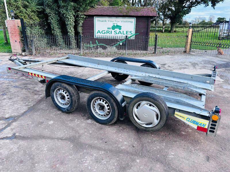 BRIAN JAMES TWIN-AXLE CAR TRANSPORTER TRAILER C/W LOADING RAMPS *VIDEO*