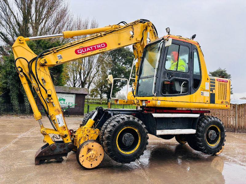 KOMATSU PW130ES-6K 4WD WHEELED EXCAVATOR C/W QUICK HITCH & RAILWAY GEAR *VIDEO*