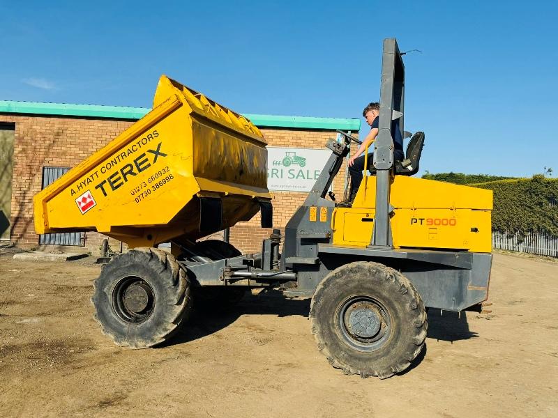 TEREX PT9000 9 TONNE STRAIGHT TIP DUMPER*C/W ROLL BAR*VIDEO*