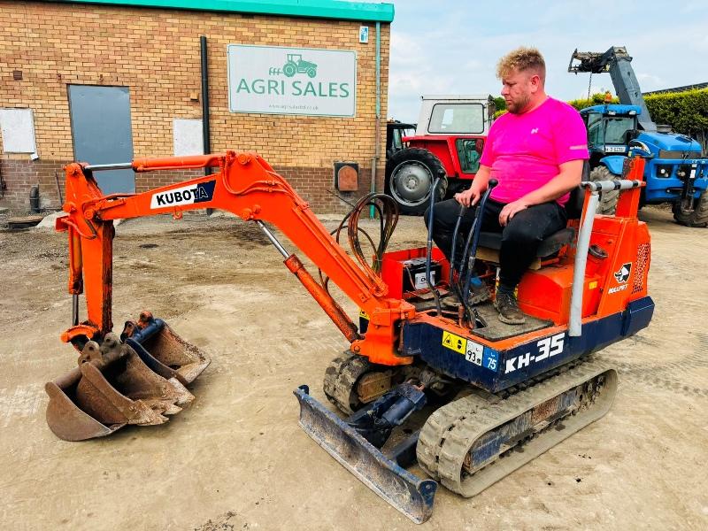 KUBOTA KH-35 MINI EXCAVATOR*C/W SELECTION OF BUCKETS*VIDEO*