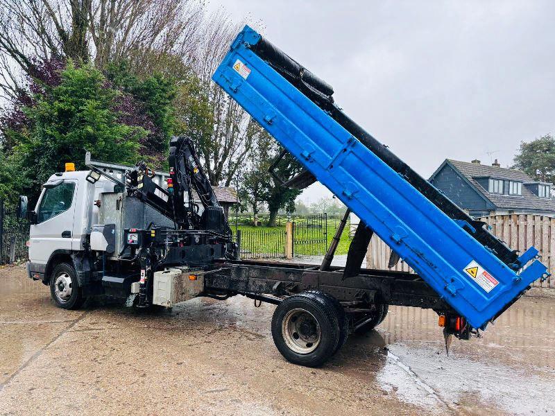 MITSUBISHI CANTER 7C18 4X2 TIPPER LORRY C/W HIAB CRANE *VIDEO*