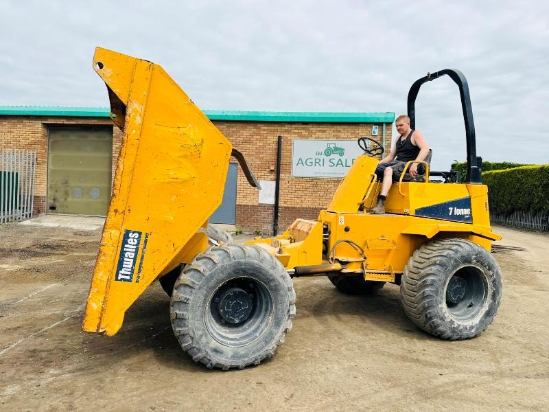 THWAITES 7 TONNE STRAIGHT TIP DUMPER*C/W PERKINS ENGINE*VIDEO*