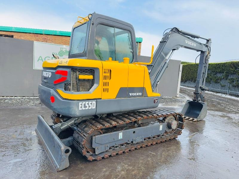 VOLVO EC55D RUBBER BLOCK TRACKS EXCAVATOR *YEAR 2017*C/W BUCKET*VIDEO*
