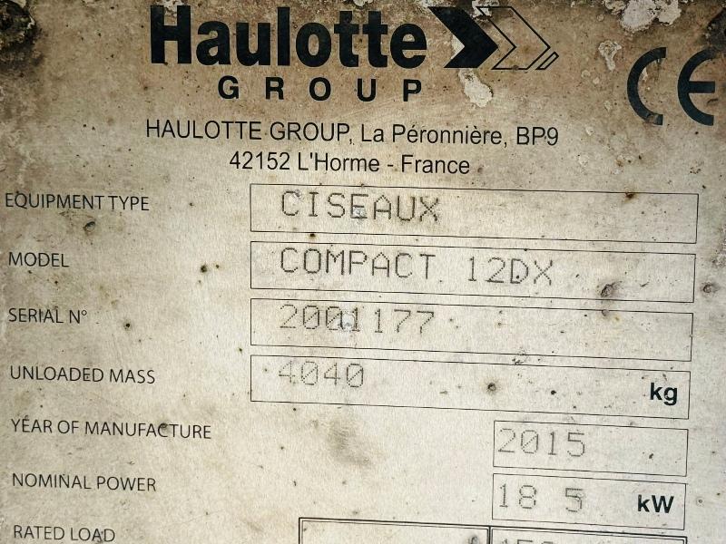 HAULOTTE COMPACT 12DX SCISSOR LIFT*YEAR 2015*2268 HOURS*VIDEO*