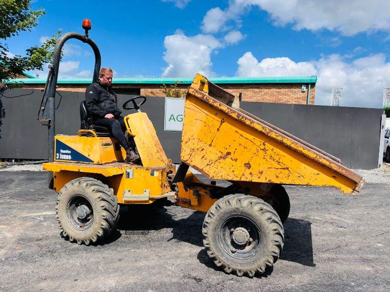 THWAITES MACH570 3 TONNE STRAIGHT TIP DUMPER*READING 1977 HOURS*VIDEO*