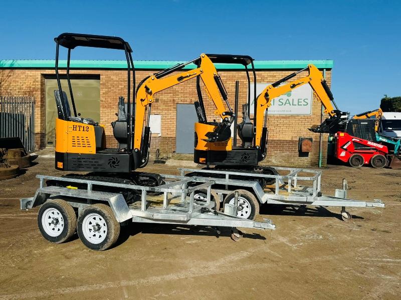 *NEW*JPC HT12 EXCAVATOR*CHOICE OF 2*C/W TWIN AXLE TRAILER*VIDEO*