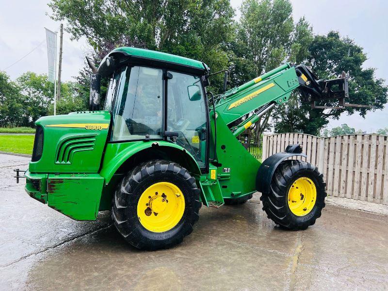 JOHN DEER 3800 4WD TELEHANDLER C/W PIN & CONE HEAD STOCK & TINES *VIDEO*