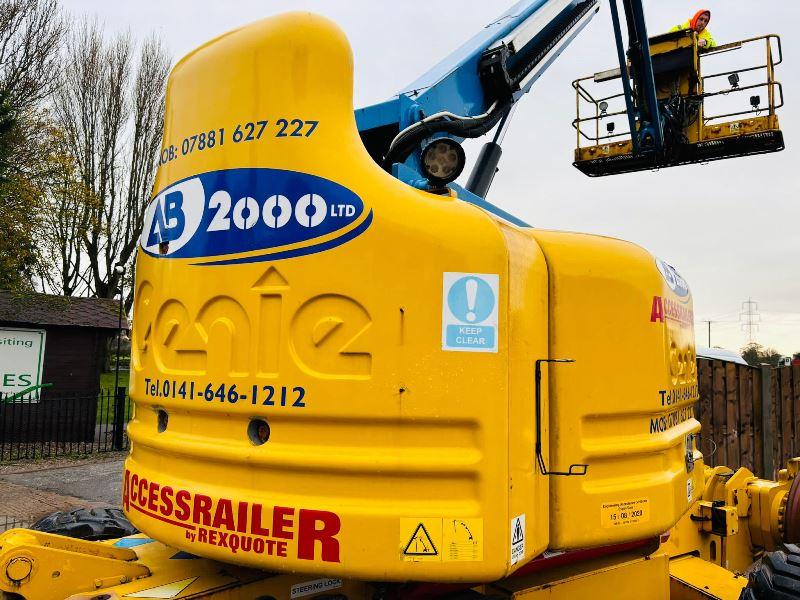 GENIE Z-60/34 4WD RAIL ROAD BOOM LIFT *20.3 METERS, YEAR 2013, 3912 HOURS* VIDEO*