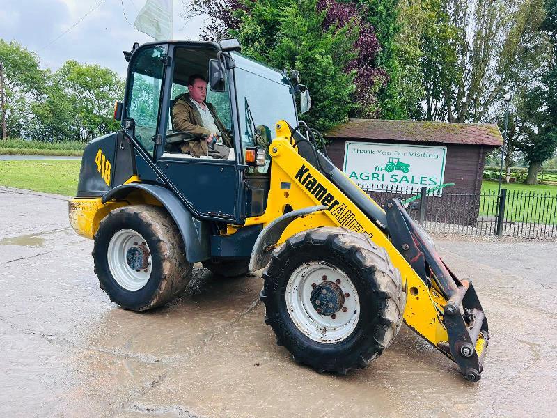 KRAMER 418 4WD LOADING SHOVEL C/W QUICK HITCH & 4WS *VIDEO*
