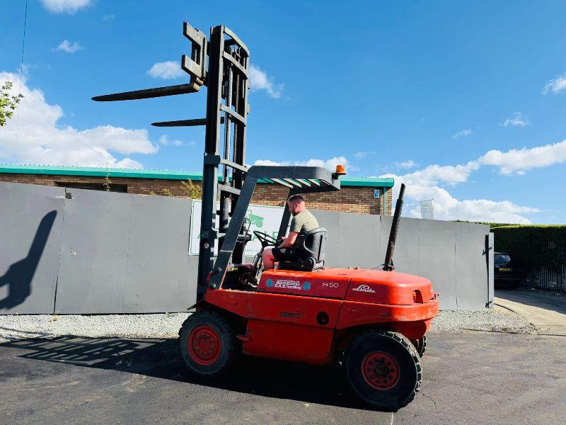 LINDE H50 FORKLIFT*C/W PALLET TINES*VIDEO*