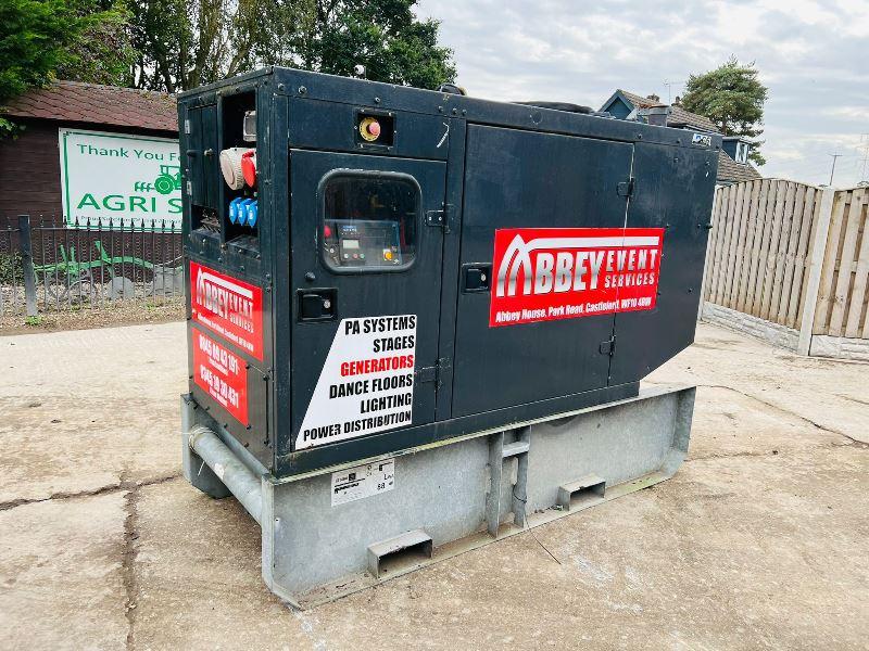 SDMO R66C2 60KVA GENERATOR *YEAR 2010* C/W JOHN DEERE ENGINE *VIDEO*