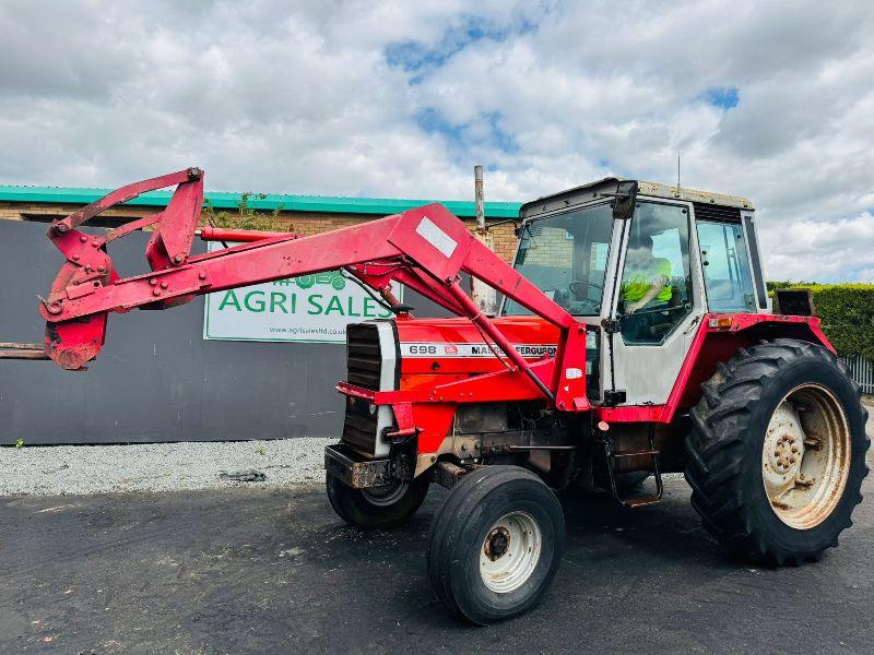 MASSEY FERGUSON 698*C/W FRONT LOADER AND MUCKFORK*VIDEO*