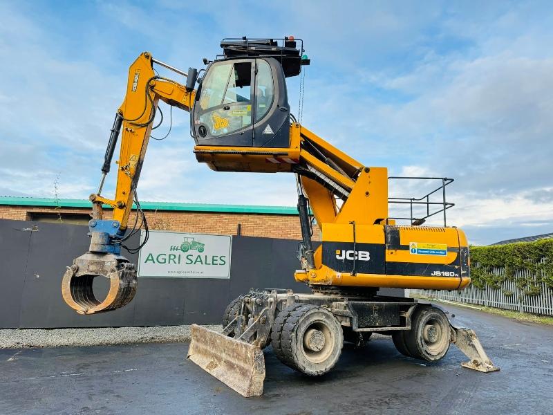 JCB JS160W EXCAVATOR*HIGHRISE CAB*C/W SELECTOR GRAB*YEAR 2012*VIDEO*