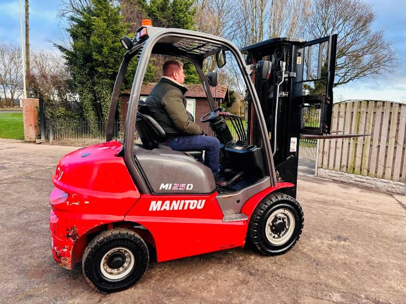 MANITOU MI25D CONTAINER SPEC FORKLIFT *YEAR 2018, 2660 HOURS* C/W SIDE SHIFT *VIDEO*