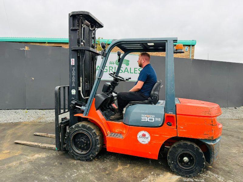 TOYOTA 30 DIESEL FORKLIFT*C/W SIDESHIFT*YEAR 2013*VIDEO*