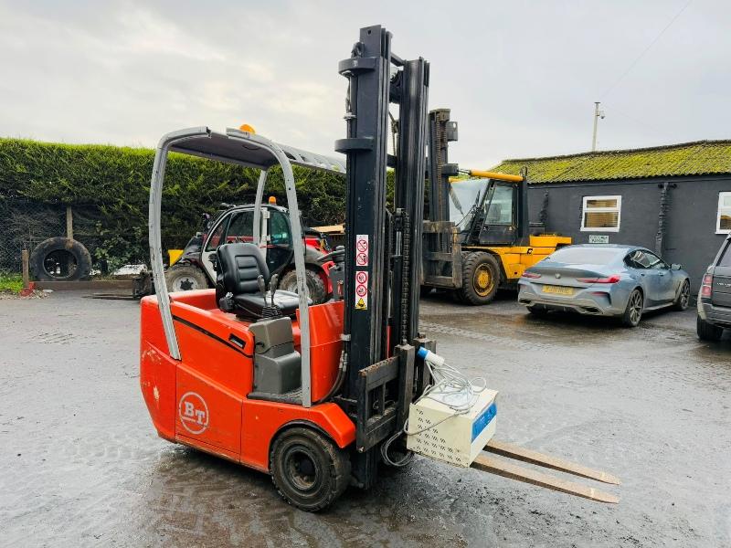 BT C3E150R ELECTRIC FORKLIFT*C/W PALLET TINES*NEEDS CHARGING*VIDEO*