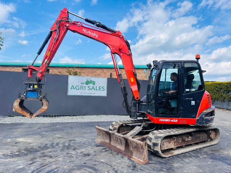 KUBOTA KX080-4A2 EXCAVATOR* YEAR 2021*C/W SELECTOR GRAB*VIDEO*