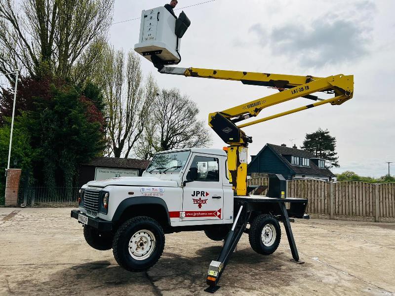 LAND ROVER DEFENDER 110 *YEAR 2010* C/W VERSALIFT MAN LIFT *VIDEOS*