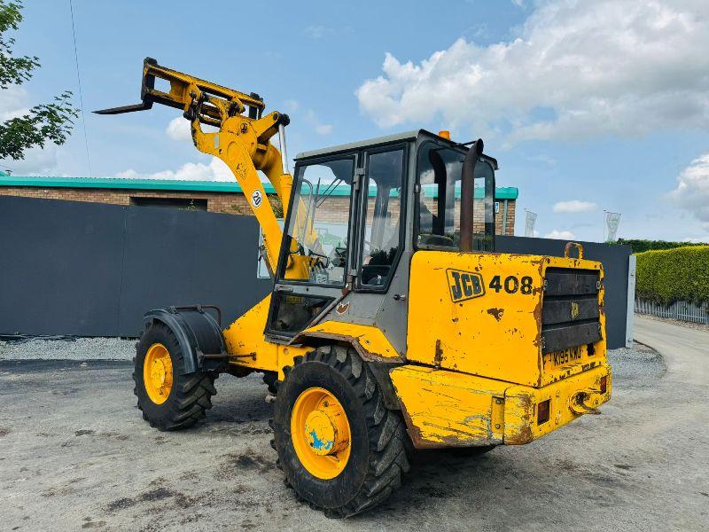JCB 408 PIVOT STEER HANDLER *C/W LONG PALLET TINES*VIDEO*