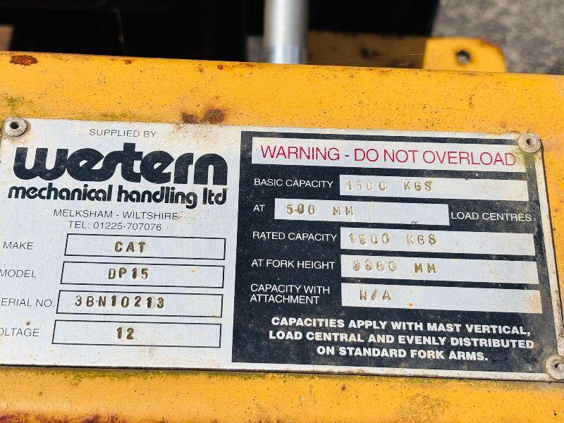 CATERPILLAR DP15 FORKLIFT*SPARES AND REPAIRS*VIDEO*