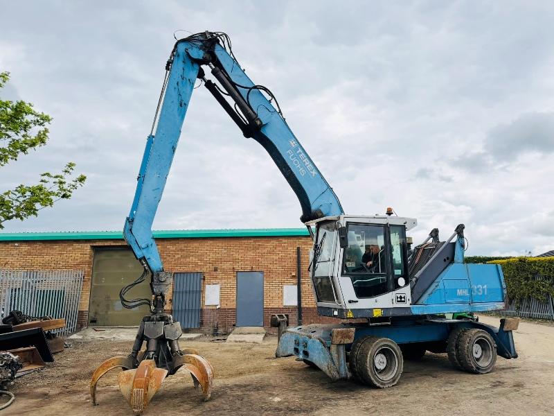 TEREX FUCHS MHL 331 HRC SCRAP HANDLER*C/W SCRAP GRAB*VIDEO*