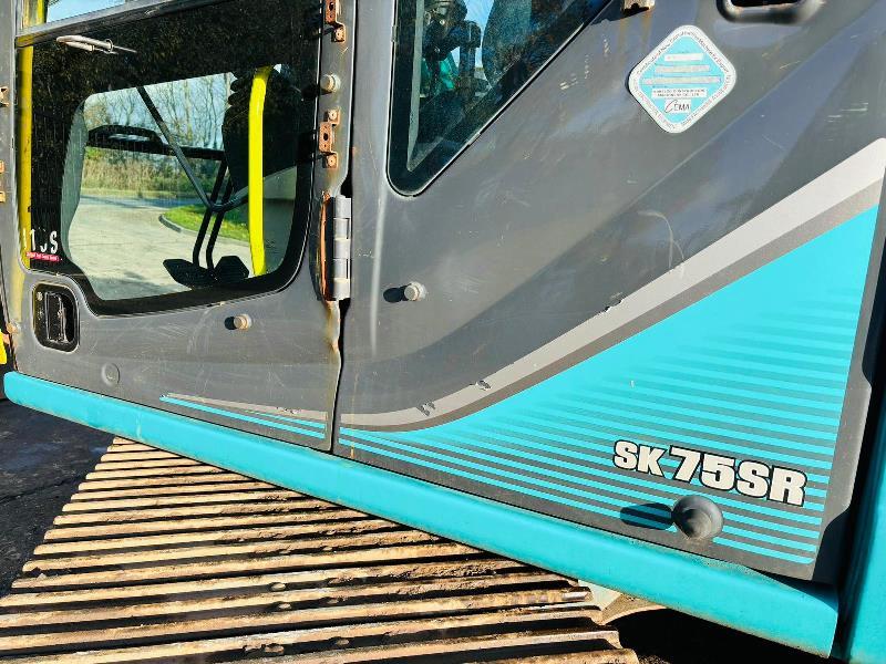 KOBELCO SK75SR-3E EXCAVATOR *YEAR 2015, 5578 HOURS* C/W BOGG MASTER TRACKS *VIDEO*