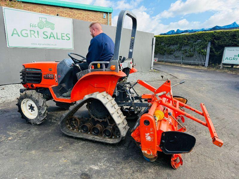 KUBOTA GB180 HALF TRACK COMPACT TRACTOR*C/W ROTOVATOR*VIDEO*