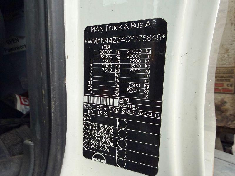 MAN TGM 26.340 6X2-4 RIGID LORRY*YEAR 2012*VIDEO*