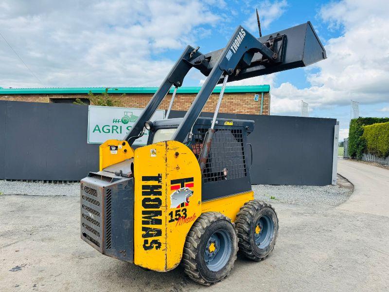 THOMAS 153 MUSCLE SKIDSTEER*C/W BUCKET AND BAIL SPIKE*YEAR 2008*VIDEO*