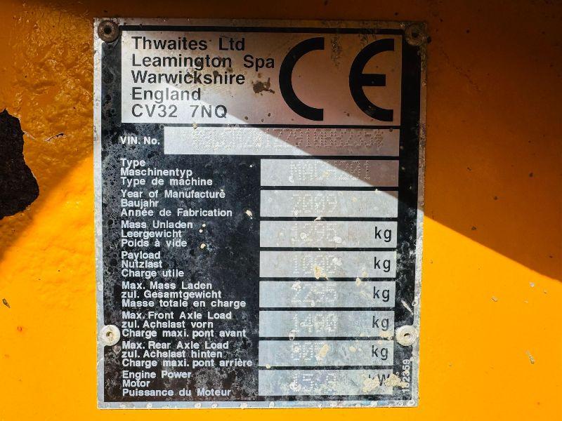 THWAITES 1 TONNE HIGH TIP DUMPER *C/W YANMAR ENGINE*
