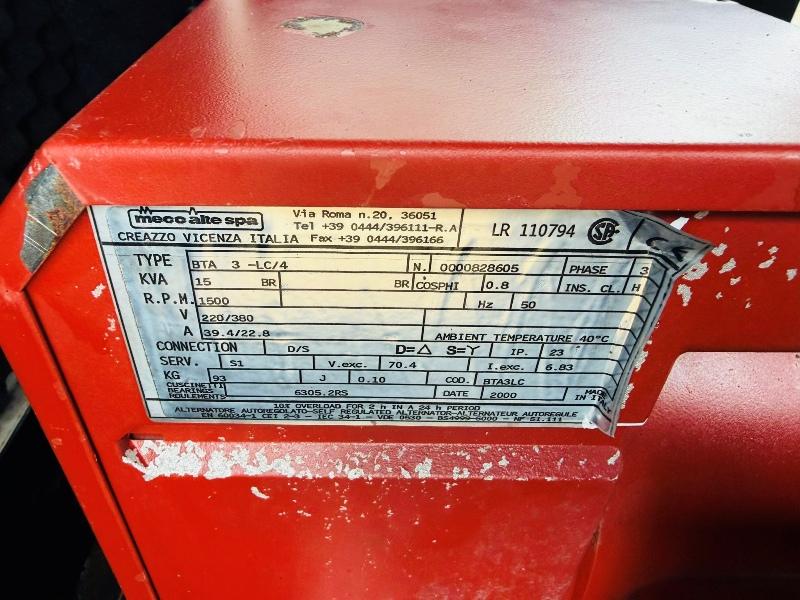 15KVA TOWABLE GENERATOR*C/W 3 CYLINDER KUBOTA ENGINE*VIDEO*
